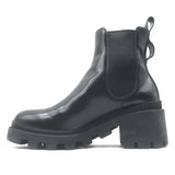 Gucci Trip Lug Sole Chelsea Boots Black Polished Leather Size 36.5