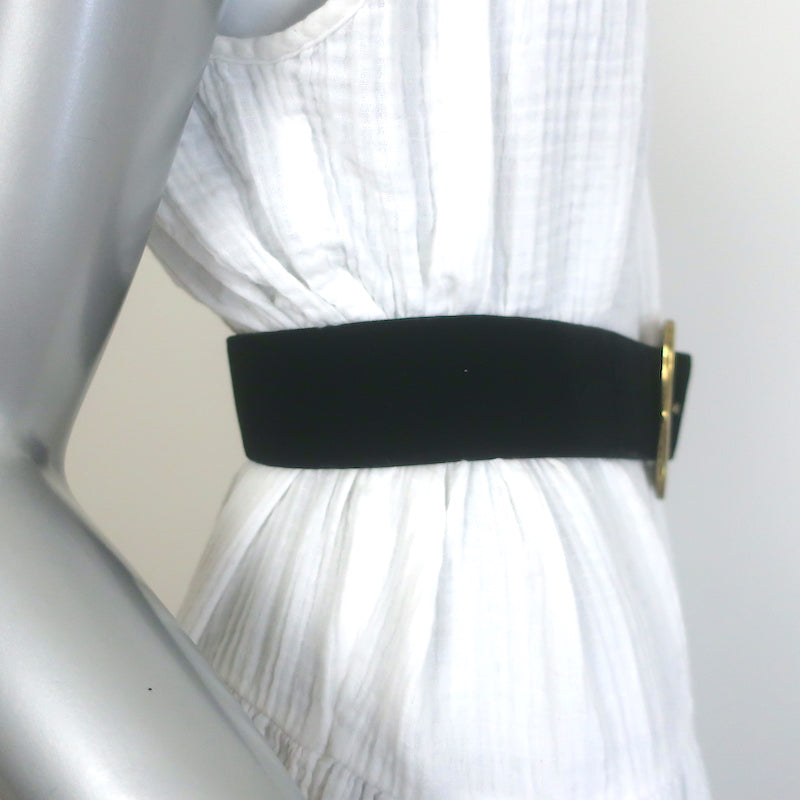 Temperley Wide Waist Belt Black Velvet Size Small