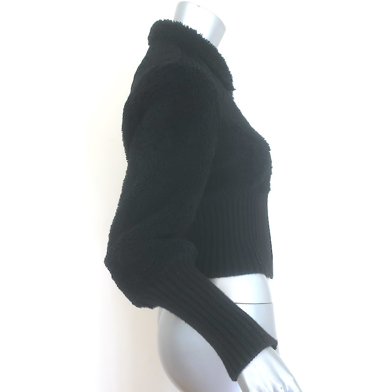 AllSaints Adria Shearling Bomber Jacket Black Size Medium
