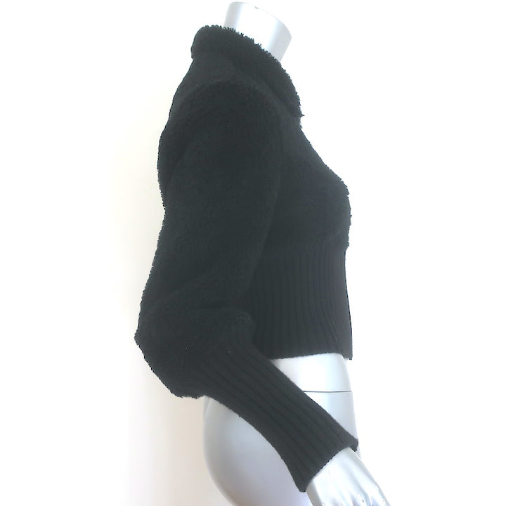 AllSaints Adria Shearling Bomber Jacket Black Size Medium