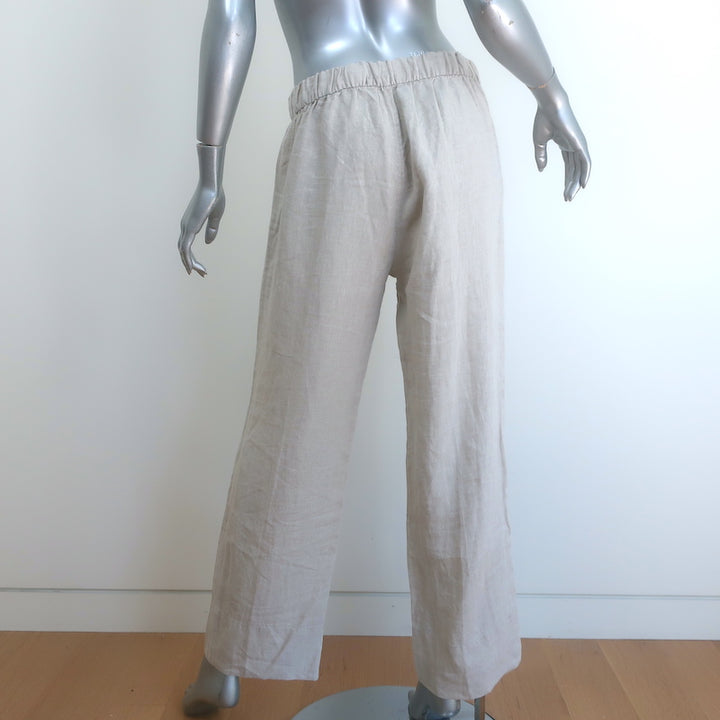 AYR Linen Pull-On Pants Beige Size Small
