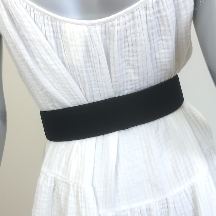 Temperley Wide Waist Belt Black Velvet Size Small