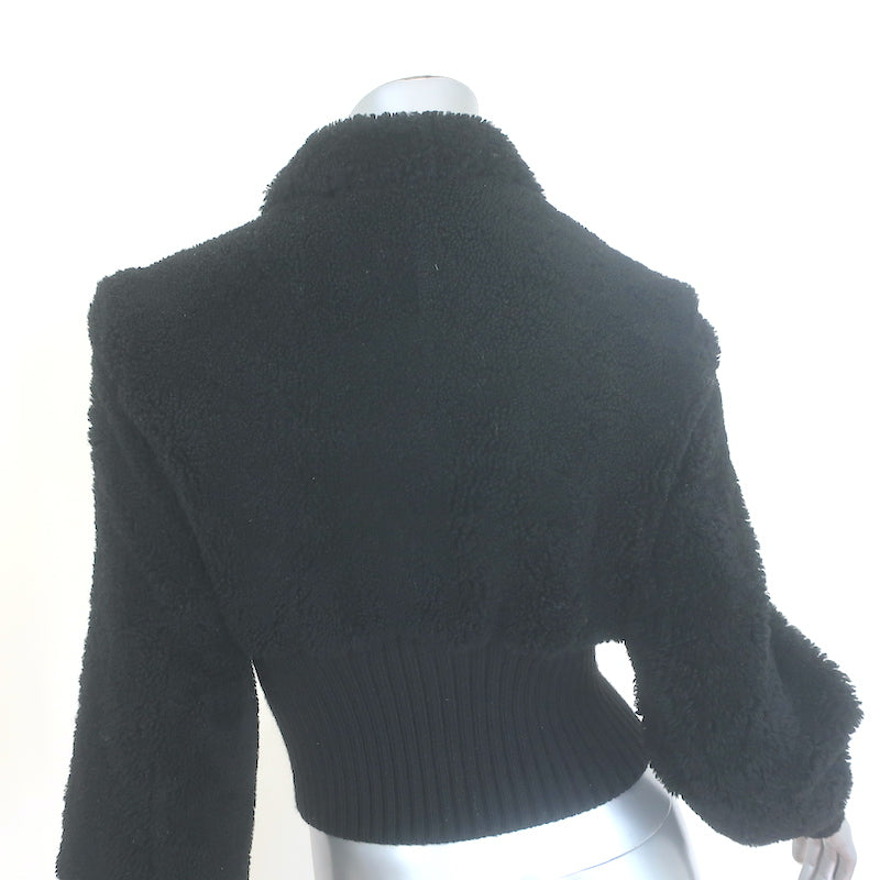 AllSaints Adria Shearling Bomber Jacket Black Size Medium