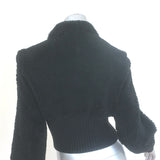 AllSaints Adria Shearling Bomber Jacket Black Size Medium