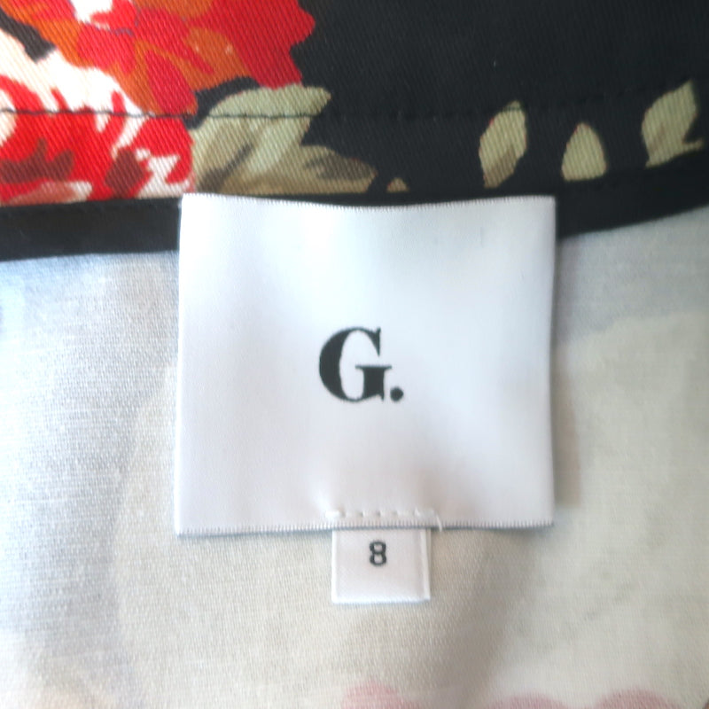 G. Label by goop Rita Puff Sleeve Maxi Dress Black Floral Print Cotton Size 8
