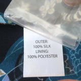 SALONI Ginny Long Sleeve Maxi Dress Navy Tiger Print Ruffled Silk Size US 2