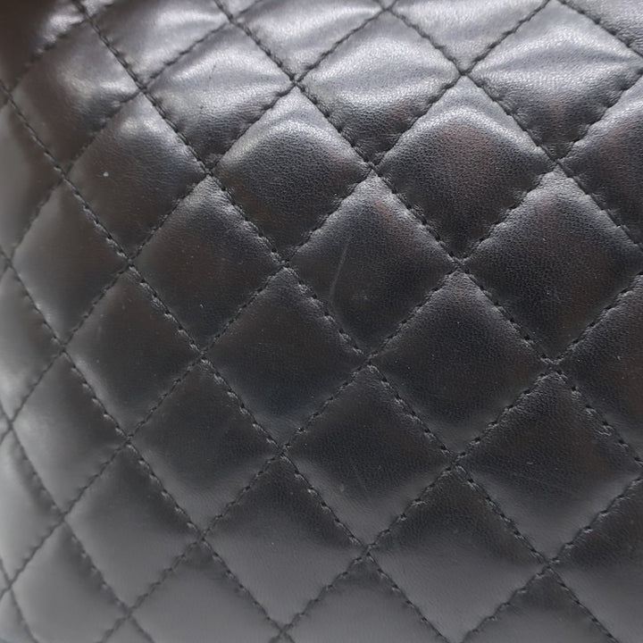 Chanel 2011 Quilted Lambskin Leather Chain-Strap Small Crossbody Bag Black