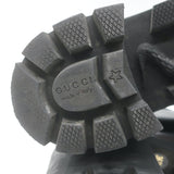 Gucci Trip Lug Sole Chelsea Boots Black Polished Leather Size 36.5