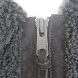 AllSaints Adria Shearling Bomber Jacket Black Size Medium NEW