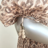 Zimmermann Melody Puff Sleeve Midi Dress Leopard Print Linen Size 0