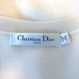 Christian Dior Beaded Heart Sweater Ivory Cashmere-Silk Size 40