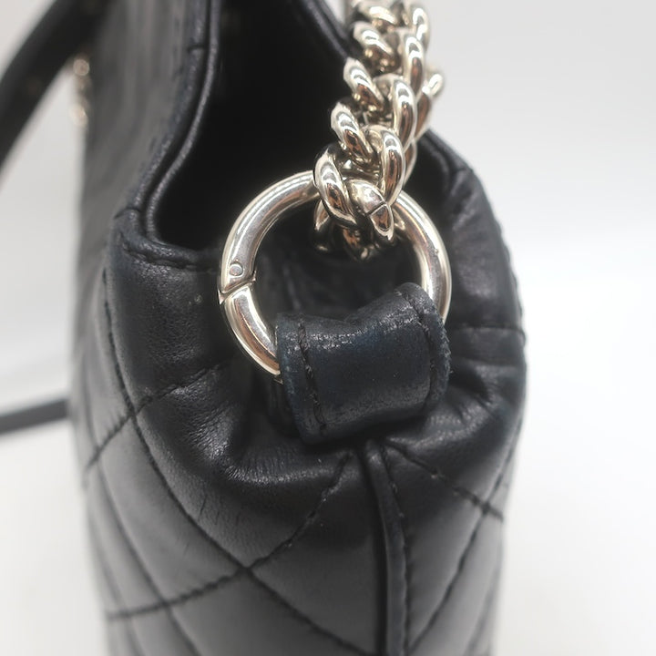 Chanel 2011 Quilted Lambskin Leather Chain-Strap Small Crossbody Bag Black