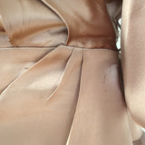 Zimmermann Blouson-Sleeve Mini Wrap Dress Biscuit Silk Satin Size 3