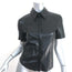 Nanushka Clare Vegan Leather Shirt Black Size Extra Small Short Sleeve Top