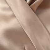 Zimmermann Blouson-Sleeve Mini Wrap Dress Biscuit Silk Satin Size 3