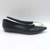 Saint Laurent Two-Tone Pointed Toe Ballet Flats Black & Cream Leather Size 39.5