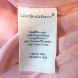 LoveShackFancy Eleora Cropped Puff Sleeve Jacket Pink Patchwork Cotton Size 00