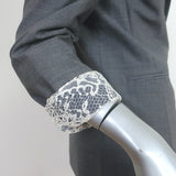Brunello Cucinelli Lace Cuff Blazer Gray Stretch Wool Size 42 One-Button Jacket