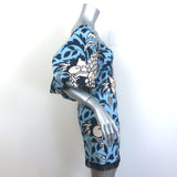 Cara Cara Montauk Puff Sleeve Fringed Mini Dress Blue Size Extra Small NEW