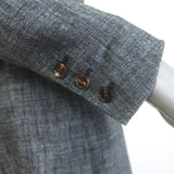 Brunello Cucinelli Monili Beaded Feather Brooch Blazer Gray Linen-Blend Size 44