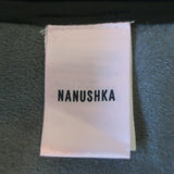 Nanushka Clare Vegan Leather Shirt Black Size Extra Small Short Sleeve Top