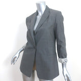 Brunello Cucinelli Lace Cuff Blazer Gray Stretch Wool Size 42 One-Button Jacket