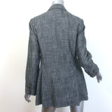 Brunello Cucinelli Monili Beaded Feather Brooch Blazer Gray Linen-Blend Size 44