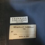 Brunello Cucinelli Lace Cuff Blazer Gray Stretch Wool Size 42 One-Button Jacket