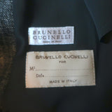 Brunello Cucinelli Monili Beaded Feather Brooch Blazer Gray Linen-Blend Size 44