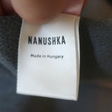 Nanushka Clare Vegan Leather Shirt Black Size Extra Small Short Sleeve Top