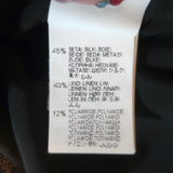 Brunello Cucinelli Monili Beaded Feather Brooch Blazer Gray Linen-Blend Size 44