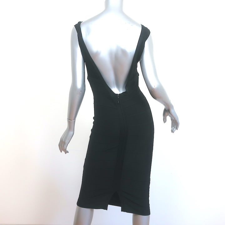 Herve Leger Karima Open Back Bandage Dress Black Size Medium