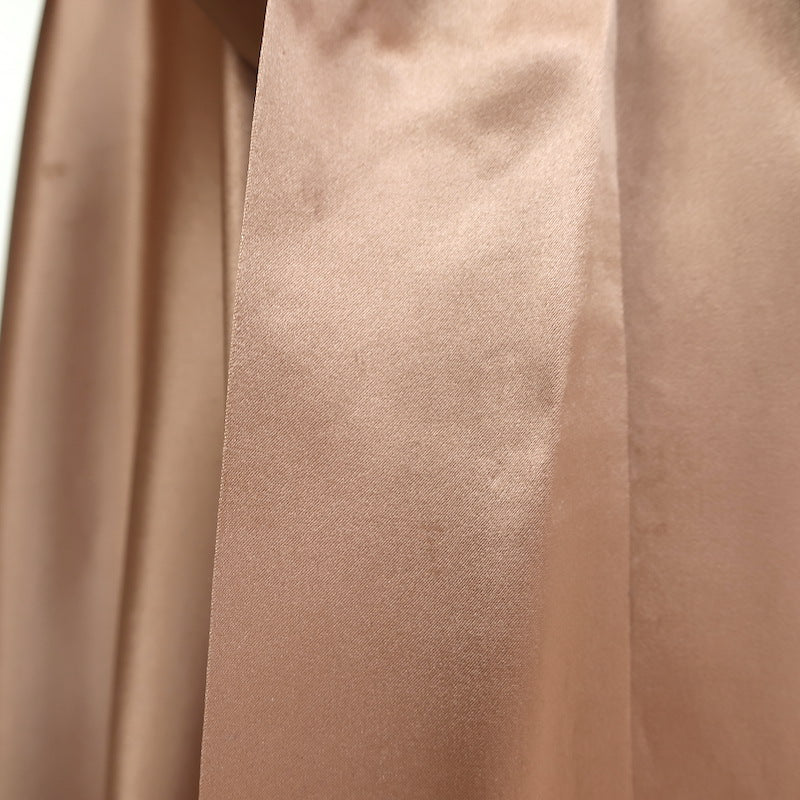 Zimmermann Blouson-Sleeve Mini Wrap Dress Biscuit Silk Satin Size 3