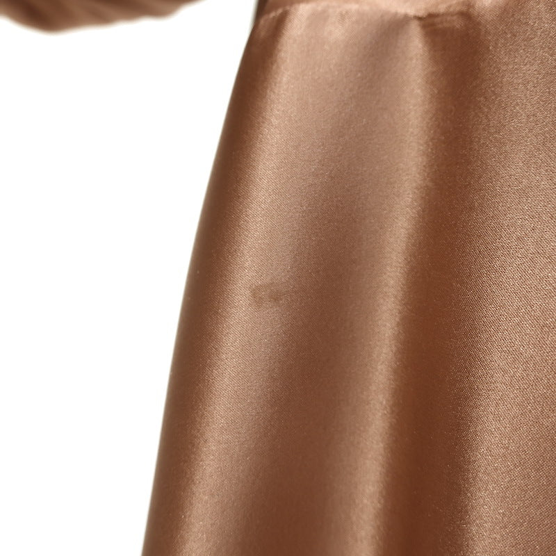 Zimmermann Blouson-Sleeve Mini Wrap Dress Biscuit Silk Satin Size 3