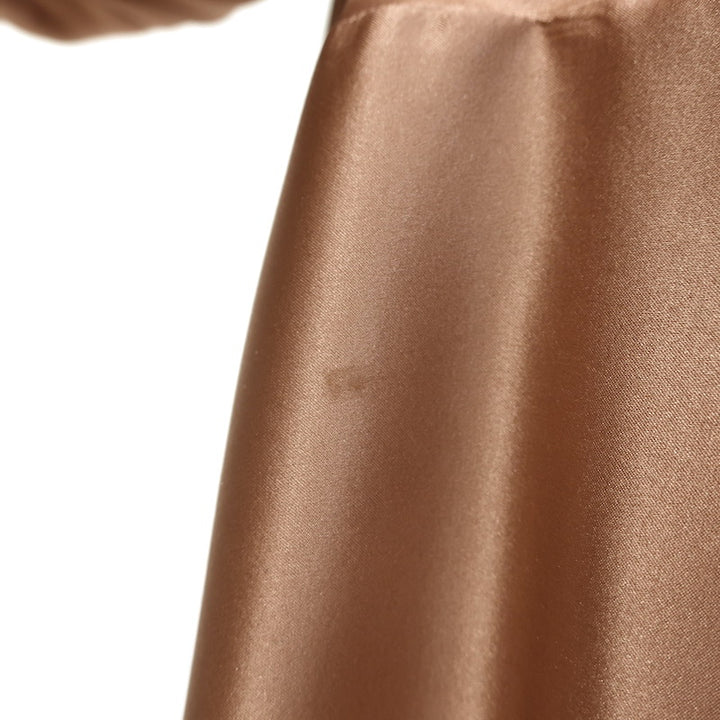 Zimmermann Blouson-Sleeve Mini Wrap Dress Biscuit Silk Satin Size 3