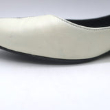 Saint Laurent Two-Tone Pointed Toe Ballet Flats Black & Cream Leather Size 39.5