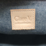 Clare V. Flore Chain Strap Crossbody Bag Multi Striped Snake-Embossed Leather