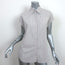 Brunello Cucinelli Monili Tab Cap Sleeve Shirt Taupe Striped Cotton Size Medium