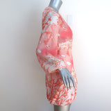 Stella McCartney Coral Print Long Sleeve Mini Dress Pink Size 36