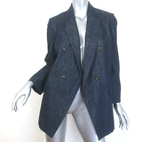 Brunello Cucinelli Double Breasted Denim Blazer Indigo Size 44