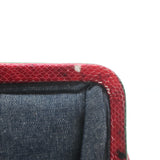 Clare V. Flore Chain Strap Crossbody Bag Multi Striped Snake-Embossed Leather