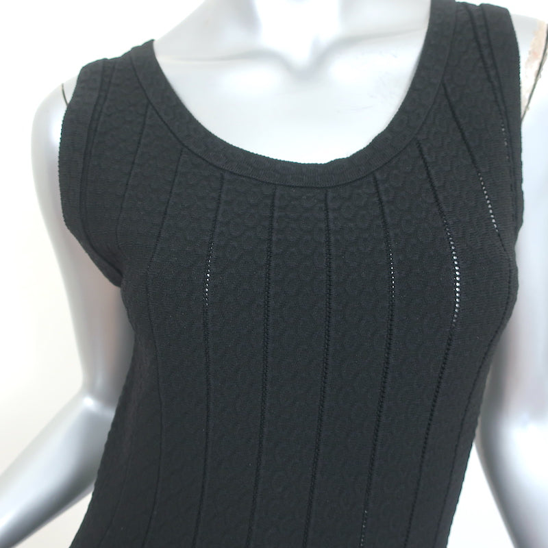 Jonathan Simkhai Fit &amp; Flare Dress Black Pointelle Stretch Knit Size Small