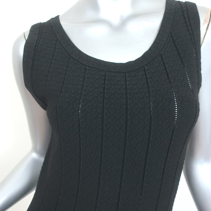 Jonathan Simkhai Fit &amp; Flare Dress Black Pointelle Stretch Knit Size Small
