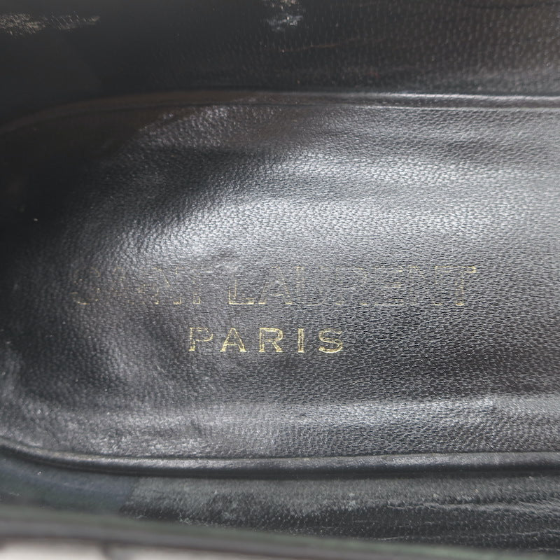 Saint Laurent Two-Tone Pointed Toe Ballet Flats Black &amp; Cream Leather Size 39.5