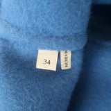 Sandro Dilan Single-Button Coat Blue Brushed Wool Size 34