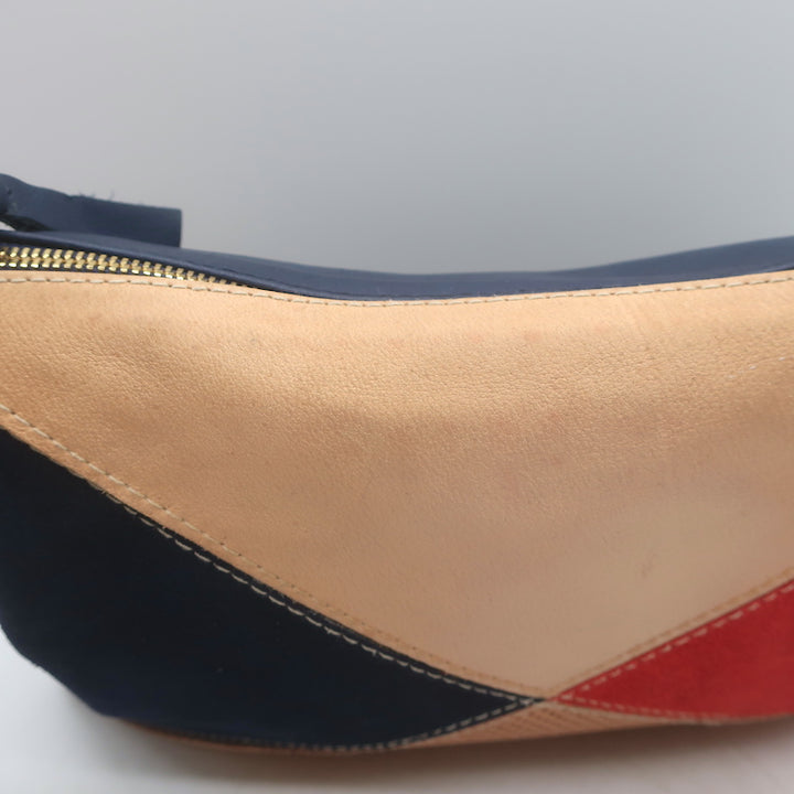 Clare V. Patchwork Flat Clutch Multicolor Leather &amp; Suede