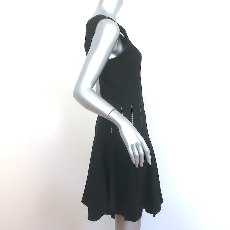 Jonathan Simkhai Fit &amp; Flare Dress Black Pointelle Stretch Knit Size Small