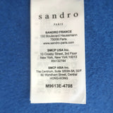 Sandro Dilan Single-Button Coat Blue Brushed Wool Size 34