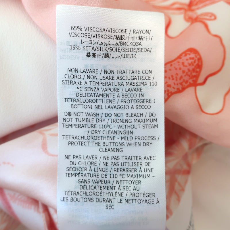 Stella McCartney Coral Print Long Sleeve Mini Dress Pink Size 36