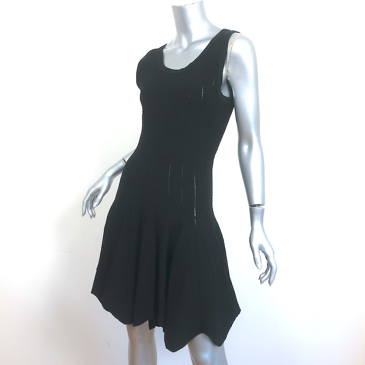 Jonathan Simkhai Fit &amp; Flare Dress Black Pointelle Stretch Knit Size Small